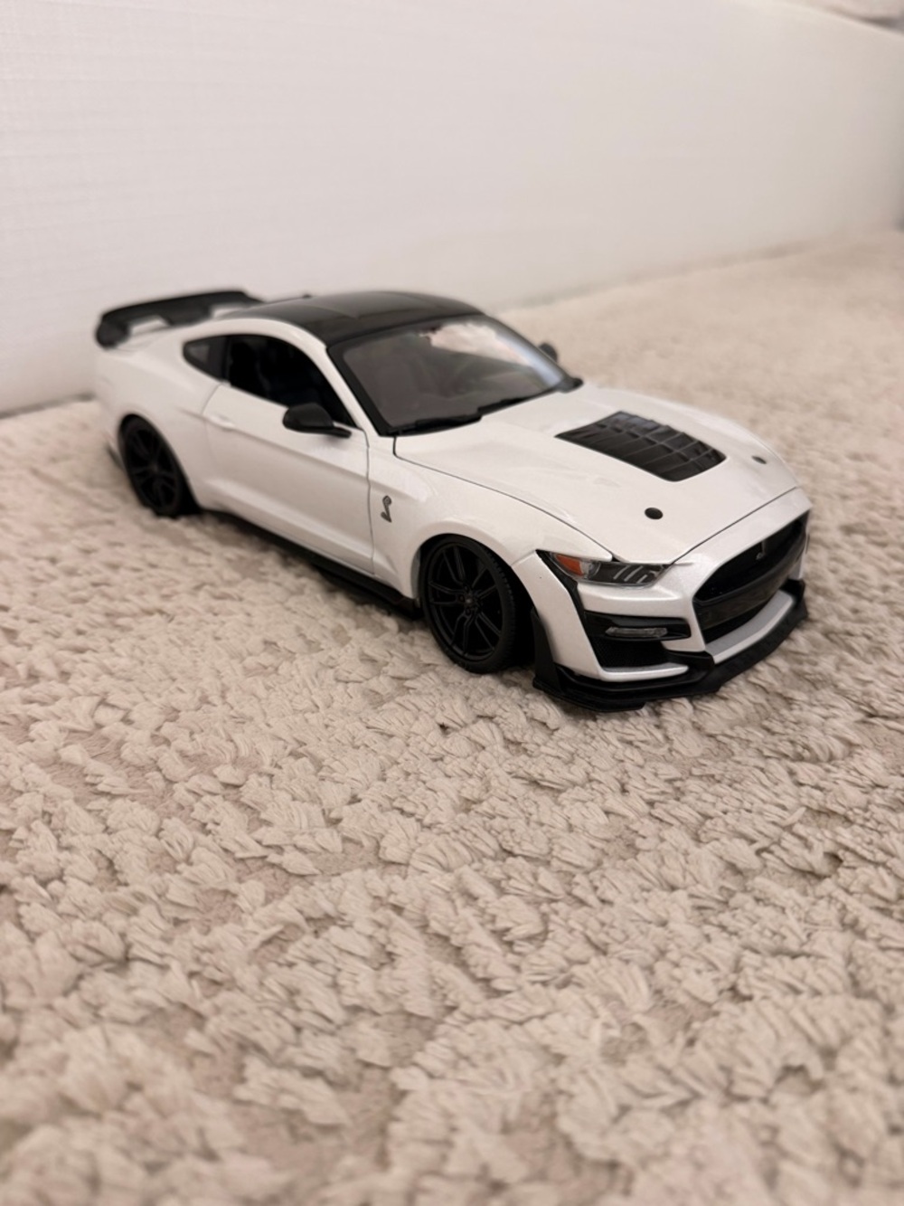 White and Black Shelby GT500 Die-Cast Toy Car - Kids Toys